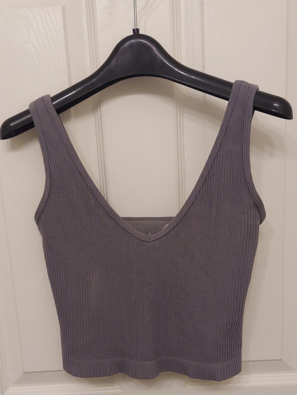 Free People Intimately Ribbed Cropped Tank Top Gray XS/S